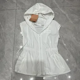 Seksi kapüşonlu kadın tankları üstleri lüks tasarımcı mektup baskılı fermuarlı yelek sweatshirt ceket kolsuz üstler beyaz singlets yelekleri