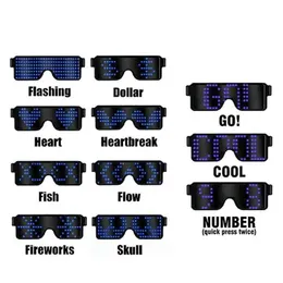 Led Rave Toy LED glasses chemical color charging display glasses exclusive nightclub DJ holiday New Year party luminous toy gifts d240527