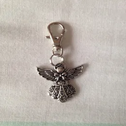 Hot 50pcs Fashion Vintage Silver Alloy Angel Charm Keychain Gifts Key Ring Fit Diy Key Chains Acessórios Jóias1 242L