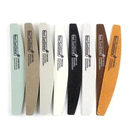 8st Rhombus Halfmoon Double Side Nail Files Buffert 100/180 Poleringslipning Manikyr Pedicure Nagelbuffertar Filverktyg