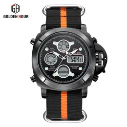 Reloj hombre Goldenhour Outdoor Sport Watch Men Men Hanvas State Watch Auto Date Dime Show Man Frist Watch Relogio Masculino 216e