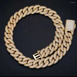 Colares pendentes Colar de jóias finas de moissanita 925 Certificado GIA de ouro prateado esterlina VVS vs cadeia de ligação cubana para unissex