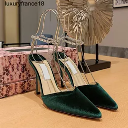 Designer jc bing da donna vestito scarpe Londra Cho High Heels Womens Crystal Crynp Tumps Lady Fashion Sandals in pelle scamosciata con scatola Classic Wed Jimminess Choos JC Sl7t