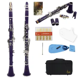 Slade Purple Clarinet 17 Keys Bb B Flat Tone Professional Instrument Woodwind Instrument Bakelite z pudełkiem instrument muzyczny część