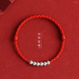 Charm Bracelets Chinese Style Handmade Lucky Red String Bracelet For Women Zodiac Vintage Simple Jewelry Girls Gifts