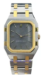 AEIPO 시계 고급 디자이너 중간 여성 시계 강철 재료 회색 다이얼 쿼츠 운동 스퀘어 시계