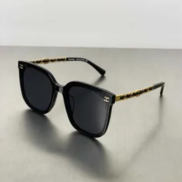 Fashion CH top sunglasses New Little Fragrant CH0759 Woven Chain Sheepskin Leg Slimming Large Frame Sunshade for Men and Women with logo box