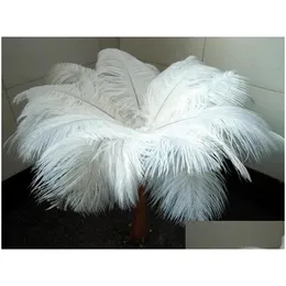 Украшение вечеринки Оптовые, много красивые страусовые перья 25-30 см для свадебной центральной части стола.