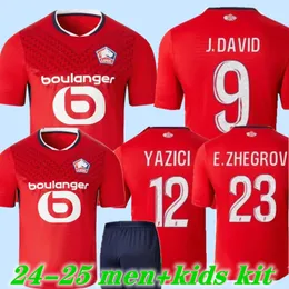 24 25 LOSC Lille soccer jerseys UMTITI CABELLA J DAVID YAZICI OUNAS Home red football shirt 2024 2025 Lille Olympique M.BAYO maillot Adult Kids Kit ZHEGROVA