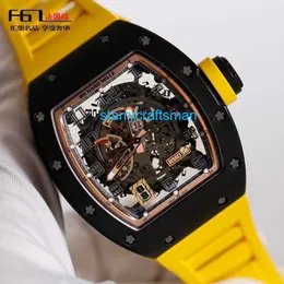 Richamills Luxury Watches Mechanical Chronograph Mills RM030 MENS Titta Black Carbon Hollow Date Dynamic Storage Automatic Machinery Swiss FA Strw