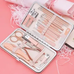 NEW Spot Rose Gold Nail Clipper Set 23 Piece Stainless Steel Nail Knife Pliers for Foot, Beauty, Nail, and Eyebrow Trimming Tools