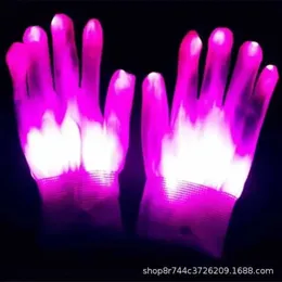 5pcx LED Rave Rave Toy 1 Puntico di colorato colore lampeggiante che cambia guanti luminosi Stage Gloves Cool LED Grent Night Running Bar Atmosphere Props D240527
