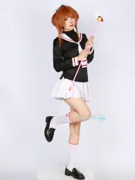 Аниме косплей костюм Sakura Cardcaptors Cosplay наряды прекрасная JK униформа сакура кард для карт ролевая игра для женщин одежда для женщин