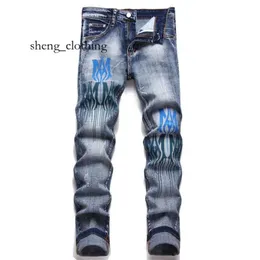 Amri Jeans Jeans for Men Mens Jean European Jean Hombre Mens Pants Pansers Riker Sterbroidery for Trend Cotton Fashion Men Cargo 3ADF
