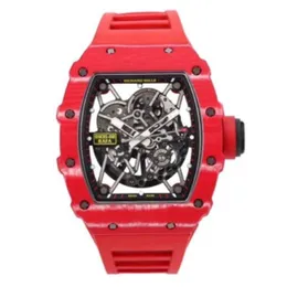 RM Luksusowe zegarek zegarki automatyczne obserwuje Szwajcar Made Series NTPT Włókno węglowe Automatyczne mechaniczne męskie zegarek RM3502 Red Diabeł z SECURI M0XZ