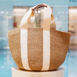 Woody Straw Designer Raffias Shop Bolsa de praia Luxuris Handbag Summer Summer Crochet Basce