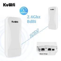 KUWFI 2.4GHz 300 MBPS 2PCS Mocne Wi -Fi Repeater Outdoor CPE Długie zasięg z Wan Lan Port Punkt do punktu 1 km dla kamery