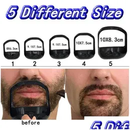 Hair Accessories New 2024 5Pcs/Set Men Beard Styling Tool Goatee Shaving Template Face Care Modeling Grooming Gift For Husband Drop De Dhsao