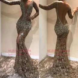 Vinatge Long Sleeves Mermaid Prom Dresses Sexy Bachans African Evening Bongy Comple Comple Party Party Pageant Dressy Bridesmaid Brust BC0 191S