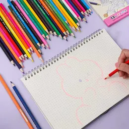 Lápis de giz de cera em caixa 24 conjunto de canetas coloridas Crianças Cavai Pintura de arte Supplies de arte Lápis WX5.23 BV2O