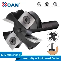 XCAN MILLING CUTER CNC SPOILBOARD SURFACING ROUTER Bit 8/12mm Shank Insert Carbide Slab Plattaning Router Bit Wood Planer Bit