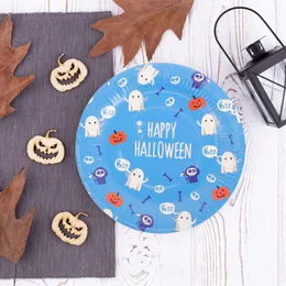 Disposable Dinnerware 8pcs Halloween Party Plates Dinner Plate For Home