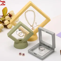 10pcs/set pe film juwelry straps box staubdfichtes Armband Anhänger Juwelier Aufbewahrungsbox 3D Verpackungskasten Edelstein kostenloser schwimmender Rahmen14c