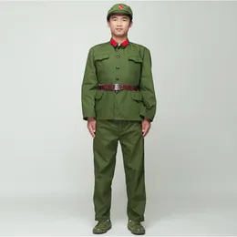 북한 군인 유니폼 레드 가드 그린 Qerformance 의상 무대 영화 텔레비전 여덟 경로 군대 복장 베트남 군사 2776