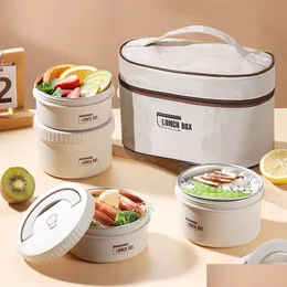 점심 박스 가방 열기통 휴대용 쌓을 수있는 촉진 가능한 일본식 유출 전자 레인지 오븐 식당 240304 드롭 드 dhoo5
