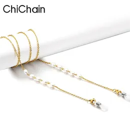 Fashion Clear Beaded Eyewear Cord Reading Glass Neck Strap Eyeglass and Natural pearls Holder Cord Glasses chain 240527