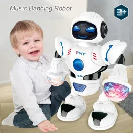 Mini Dazzling Children Toys Automatic Dancing Robot Space Light and Music Intelligent Electric Toys Model Toys Gifts for Kids