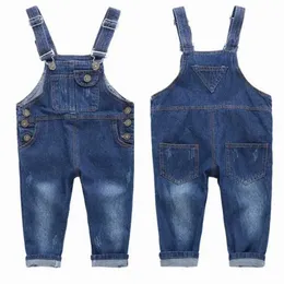 Massure Rompers Spring 2023 New Arrival Girl Boy Denim Top Button Flight Top Girl Pure Blue Lace Topsuit Top 1-8y WX5.26