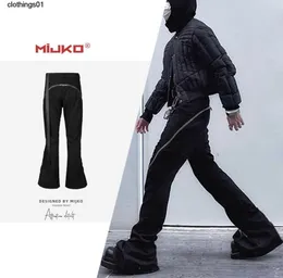 Mijko Men039s Wear Women039s Autumn and Winter Jeans New Products Ro Style Spiral Track Ed Large Zipper Banana Pants BL1982933