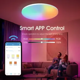 ذكي 54W RGB ضوء السقف LED LED Modern Ceiling Light Control APPERT APP REMOTE 220V DRIVE INDOOR BAST