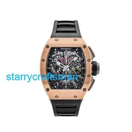 Richamills Luxury Watches Mechanical Chronograph Mills Men's Watch RM011 Felipe Massa Time Code Rose Gold STXD