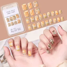 Мультфильм короткий квадрат носить продукты для ногтей, пятна, желе -гель съемный оптом оптом