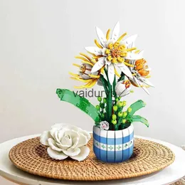 Blocos 835pcs epiphyllum em vasos de construção Bloco de construção de brinquedos artificiais definidos para adultos coleta botânica presente h240527