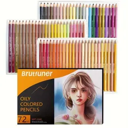 Crayon Pencils Brutfuner 26/50/72 피부색 연필 오일 기반 스케치 연필 세트 초보자 아티스트 색상 책 아트 키트 WX5.23