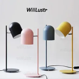 Willluss Brand Brand Design Iron Reading Light Table Table Lamp Study Room Desk Lighting Office Office Macaron Colore Rosa Nero Giallo 247K 247K