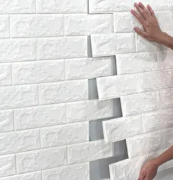 Papel de parede de tijolos 3d tijolo pema papel de parede de espuma de autoghesivo quarto decalque decalador decoração de pedra estampada 7770cm Drop2138213
