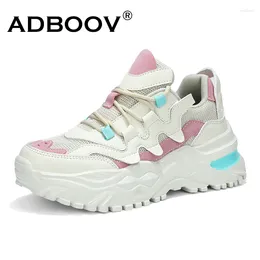 Casual Shoes Adboov Womens Mode -Sneaker plus großer Größe 41 42 43 Dicke einzige 5 cm hohe Frau Trend Design groß