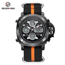 Reloj hombre Goldenhour Outdoor Sport Watch Men Canvas Bess Watch Auto Date Dime Dime Man Frist Watch Relogio Masculino 303U