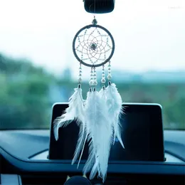 Estatuetas decorativas 1pc Dream Catcher Car Ornamento Ornament Feather Mirror Pingente Acessórios para meninas decoração de interiores automático