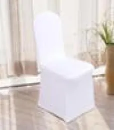 Pokrywa krzesła 100pcllot Housse de Chaise Mariage Universal White Stretch Polyester Wedding Party Bankiet EL8511162