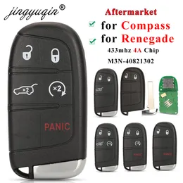 Jingyuqin-Mando a Distancia Inteligente Para Coche, Llave Sin Llave de 433mhz, 4a, Para Jeep Renegade Compass, C-CUV, Trailhawk, SIP22, M3N-40821302, 68250335AB