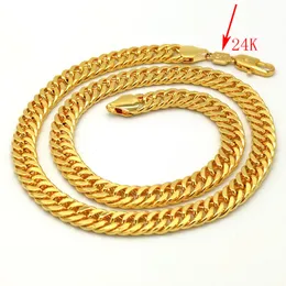 Thai Baht Massive Gold GF Halskette schwer 88 Gramm Schmuck 4mm dicke hohe XP Cuban Curb Kette 24 K Briefmarkenverbindung 259V