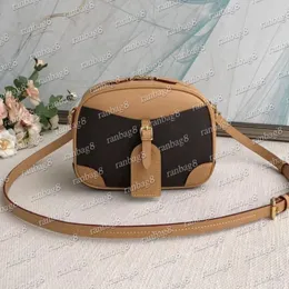 女性のデザイナータグカメラバッグミニカウハイドハンドバッグショルダークロスボディバッグ22cmストラップダストバッグ付き小さな荷物財布DA 297H