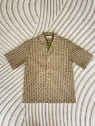 Camisa de grife masculino de camisa masculina camisa impressa de boliche e camisa casual de carta havaiana feminina