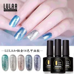 Lulaa paljetter nagelolja lim färg lim super mousserande silver glittrande sju färg platina limförbättringar lysande detacha