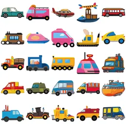 10/50PCS Transportation Cartoon Stickers Vehicle for Kids Toddler School Teaching Aids Home Wall Rewards Gifts Boys Art Toys
